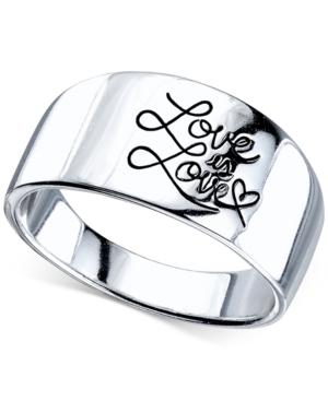 Unwritten Love Is Love Band In Sterling Silver