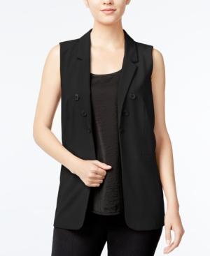 Kensie Open-front Crepe Vest