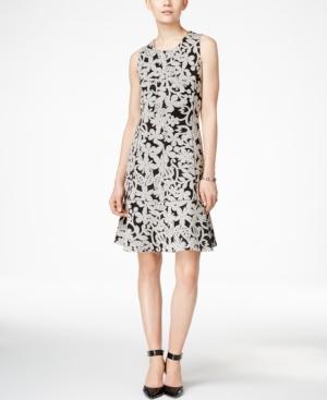 Tommy Hilfiger Heathered Floral Scuba Flare Dress