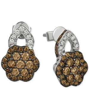 Le Vian Diamond Flower Earrings (1-1/5 Ct. T.w.) In 14k White Gold