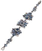Givenchy Hematite-tone Blue Crystal Link Bracelet