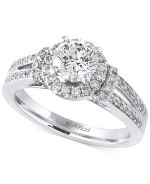 Effy Diamond Halo Engagement Ring (1-1/2 Ct. T.w.) In 14k White Gold