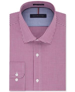 Tommy Hilfiger Men's Soft Touch Slim-fit Non-iron Performance Gingham Dress Shirt