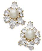 Kate Spade New York Gold-tone Crystal & Imitation Pearl Stud Earrings