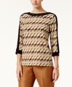 Alfred Dunner Embellished Giraffe-print Top