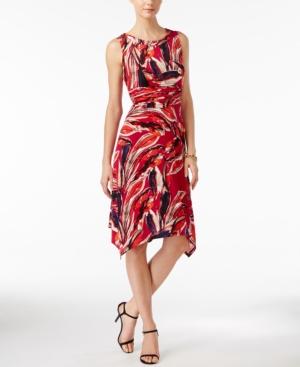 Style & Co. Sleeveless Printed Handkerchief-hem Dress, Only At Macy's
