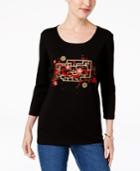 Karen Scott Cotton Graphic-print T-shirt, Created For Macy's