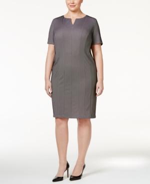 Connected Plus Size Princess-seam Sheath Dress
