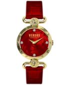 Versus By Versace Women's Sunny Ridge Red Leather Strap Watch 34mm Sol03 0015