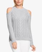 Vince Camuto Cold-shoulder Cable-knit Sweater