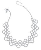 Inc International Concepts Silver-tone Crystal Scallop Statement Necklace, Created For Macy's