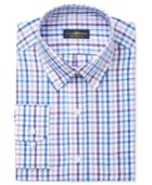 Club Room Estate Men's Classic-fit Wrinkle Resistant Lavender Gingham Dress Shirt, Only At Macy's