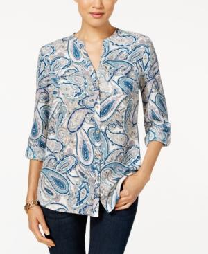 Charter Club Paisley-print Utility Shirt, Only At Macy's