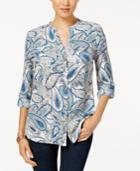 Charter Club Paisley-print Utility Shirt, Only At Macy's