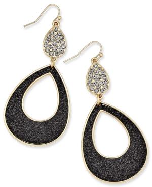 Thalia Sodi Gold-tone Double-drop Glitter Earrings, Only At Macy's