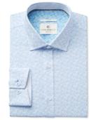Con. Struct Men's Slim-fit Stretch Light Blue Daisy Print Dress Shirt