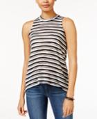 Almost Famous Juniors' Striped Mock-neck Tank Top