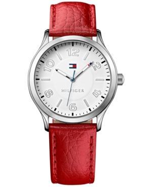 Tommy Hilfiger Women's Red Pebble Leather Strap Watch 38mm 1781461