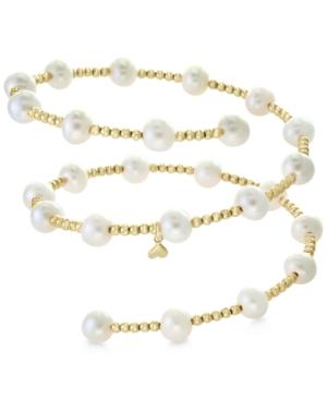 Effy White Cultured Freshwater Pearl (7mm) Coil Bracelet In 14k Gold (also In Multicolor Cultured Freshwater Pearl)