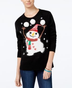 Belle Du Jour Juniors' Snowman Holiday Sweater
