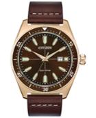Citizen Eco-drive Men's Brycen Brown Leather Strap Watch 43mm