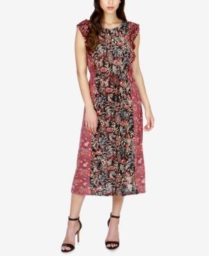 Lucky Brand Printed Ruffled Maxi Dress