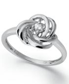 Wrapped In Love Diamond Ring, 14k White Gold Diamond Knot Ring (1/10 Ct. T.w.)