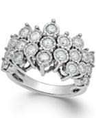 Diamond Cluster Ring In Sterling Silver (1 Ct. T.w.)