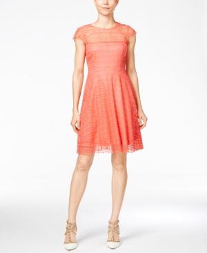 Jessica Simpson Open-back Lace Fit & Flare Dress