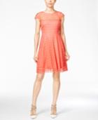 Jessica Simpson Open-back Lace Fit & Flare Dress