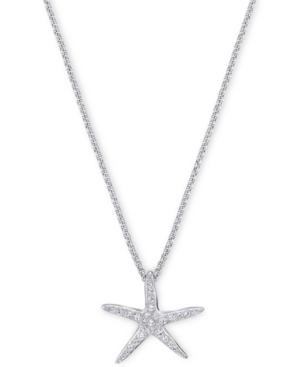 Swarovski Silver-tone Pave Starfish Pendant Necklace