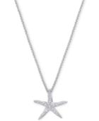 Swarovski Silver-tone Pave Starfish Pendant Necklace