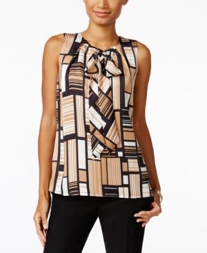 Tommy Hilfiger Geo-print Tie-neck Shell