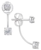 Diamond Drop Front And Back Earrings (1/4 Ct. T.w.) In 14k White Gold