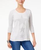 Style & Co Metallic Star Sweatshirt, Created For Macy's