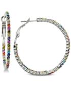 Giani Bernini Cubic Zirconia Rainbow Hoop Earrings In Sterling Silver, Created For Macy's