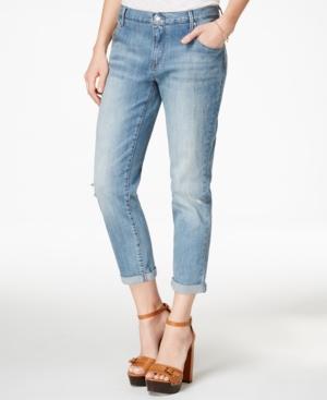 Jessica Simpson Monroe Cropped Light Wash Boyfriend Jeans