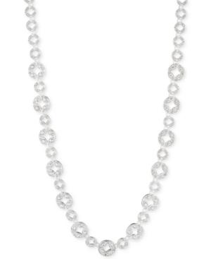 Anne Klein Silver-tone Pave Link Collar Necklace