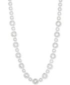 Anne Klein Silver-tone Pave Link Collar Necklace