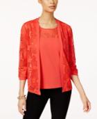 Alfred Dunner Mesh Layered-look Top