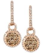 Le Vian Chocolate And White Diamond Circle Drop Earrings (1 Ct. T.w.) In 14k Rose Gold