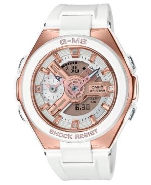 G-shock Women's Analog-digital G-ms White Resin Strap Watch 41mm
