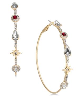 Thalia Sodi Gold-tone Stone & Crystal Hoop Earrings, Created For Macy's