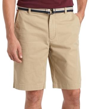 Izod Flat-front Saltwater Belted Shorts