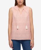 Tommy Hilfiger Cotton Eyelet Tassel Top, Only At Macy's