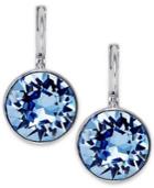 Swarovski Earrings, Rhodium-plated Light Sapphire Crystal Drop Earrings