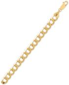 Men's Beveled Curb Link Chain Bracelet In Italian 10k Gold