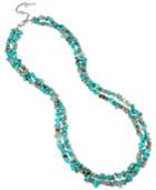 Kenneth Cole New York Silver-tone Stone Chip Long Length Layer Necklace