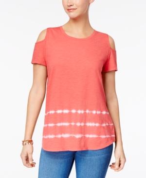 Style & Co Cotton Cold-shoulder T-shirt In Regular & Petite Sizes, Created For Macy's