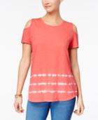 Style & Co Cotton Cold-shoulder T-shirt In Regular & Petite Sizes, Created For Macy's